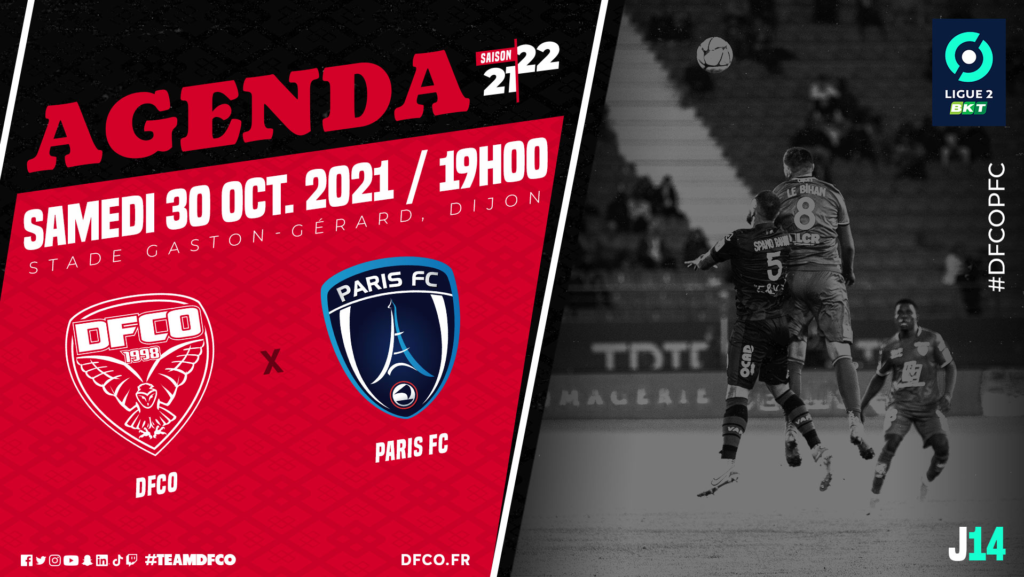 DFCO – Paris FC le samedi 30 octobre à 19 heures