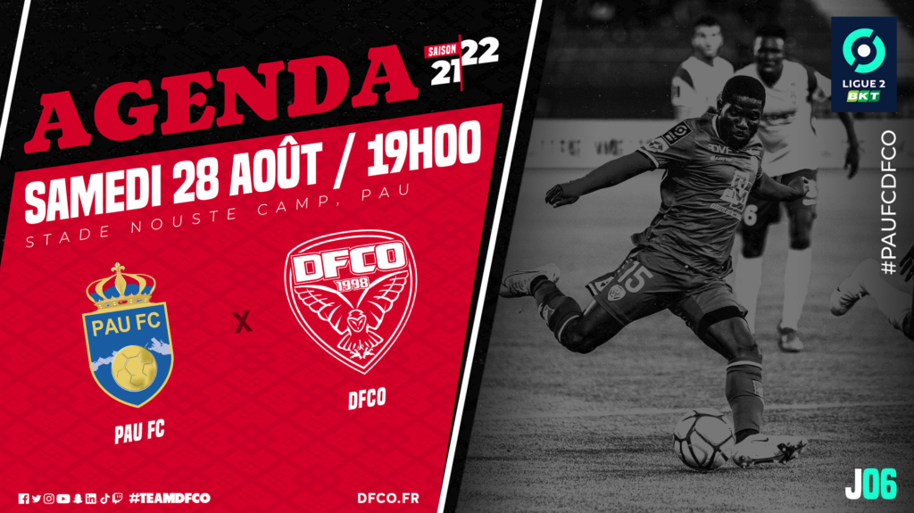 Programmation : Pau FC – DFCO le 28/08 à 19h