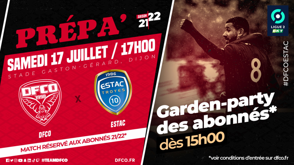 Match de préparation : DFCO – Troyes réservé aux abonnés