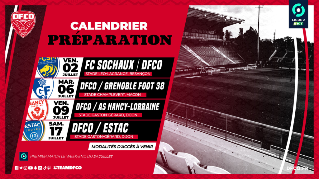 Le planning de reprise et des matchs amicaux