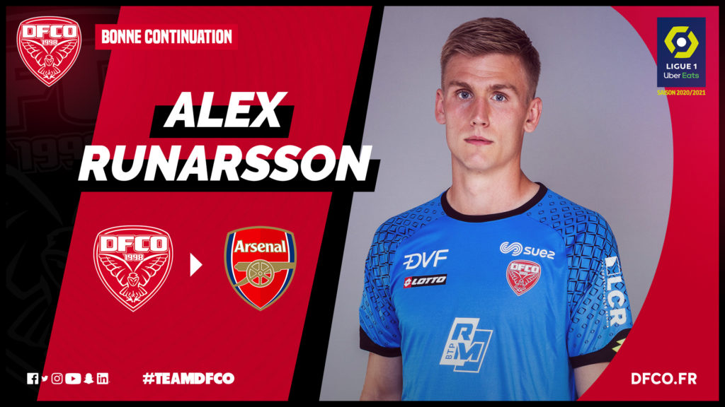 Alex Rúnarsson quitte le DFCO pour Arsenal