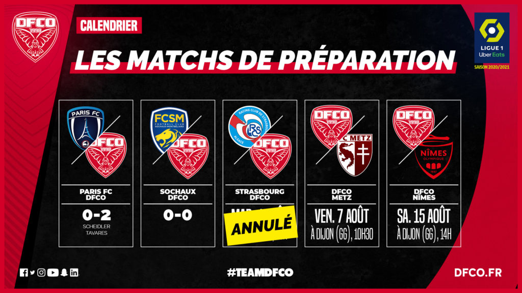 Amical : changement d&rsquo;horaire pour DFCO – FC Metz