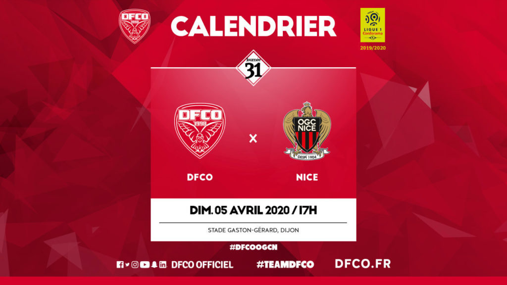 DFCO-Nice : le dimanche 5 avril à 17h