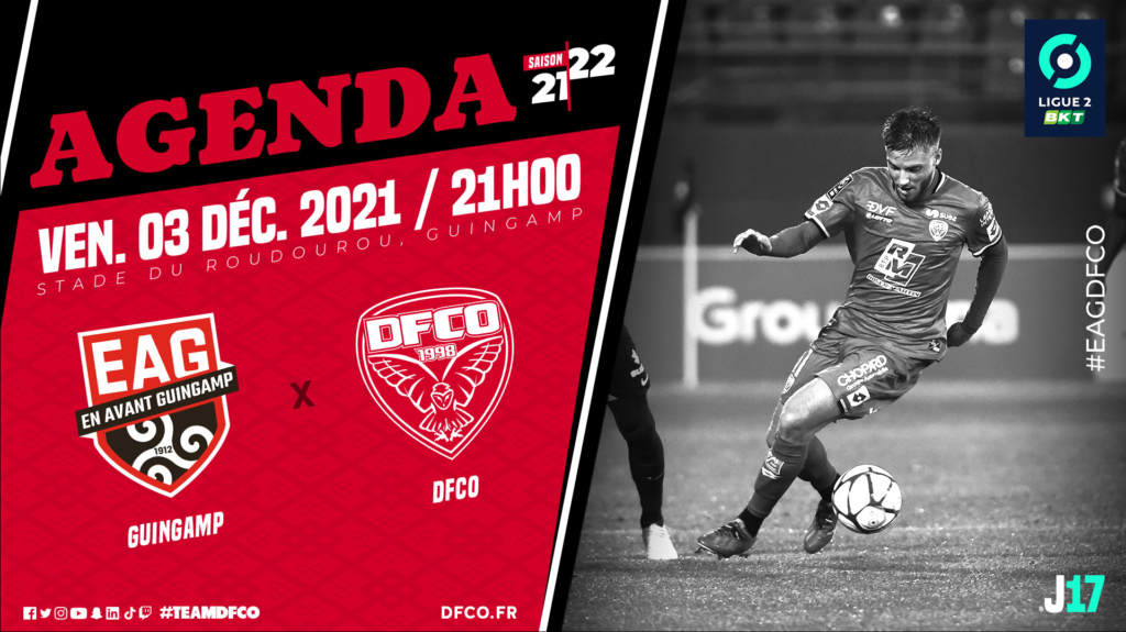 EA Guingamp – DFCO : le vendredi 3 décembre à 21h