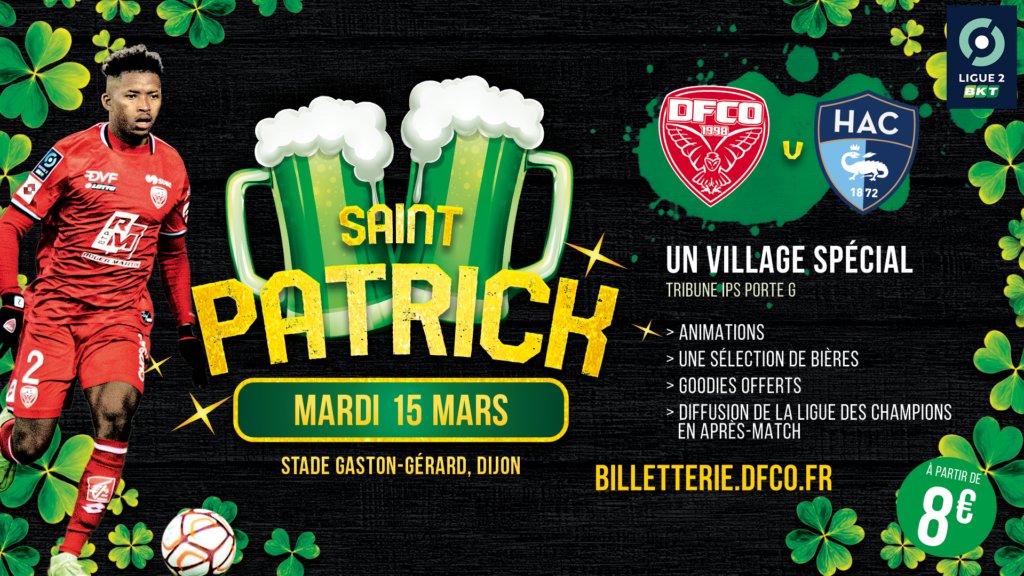 DFCO – Le Havre : fêtez la Saint-Patrick à Gaston-Gérard !