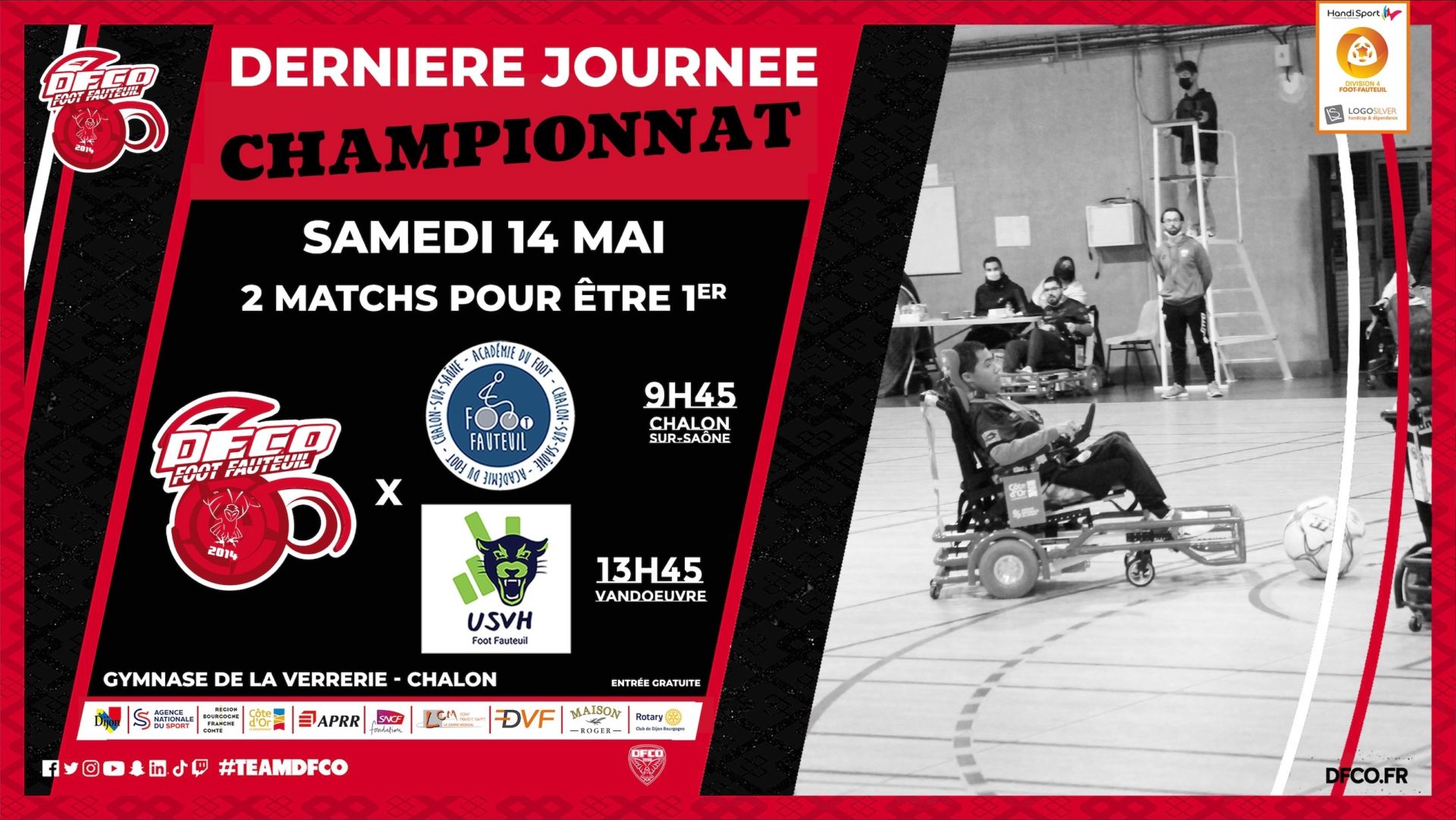 Foot Fauteuil : le DFCO en quête de la 1ère place !