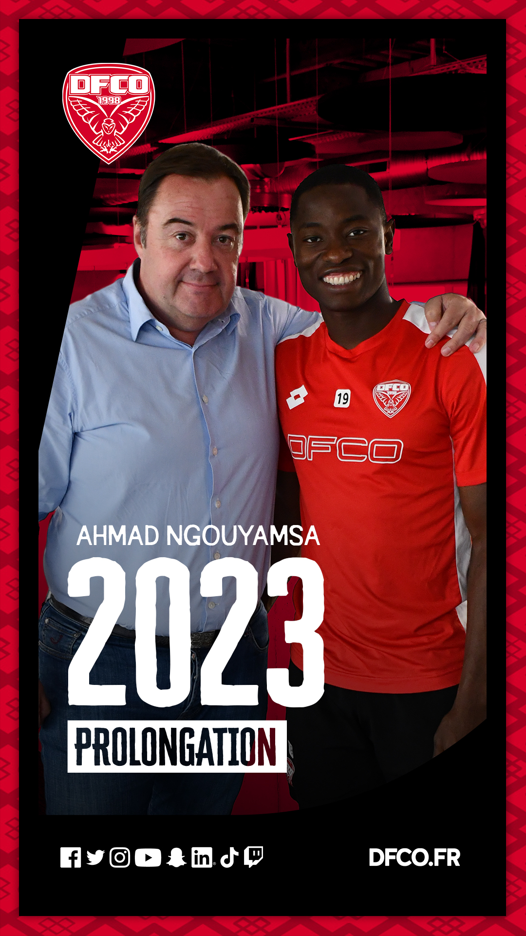 Ahmad Ngouyamsa prolonge au DFCO !