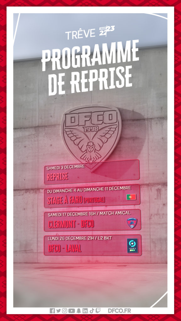 Le planning de reprise du groupe L2