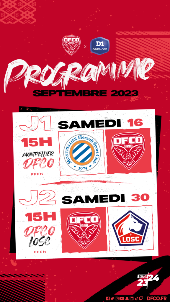 D1 Arkema : journées 1 et 2 programmées, OL-DFCO en amical