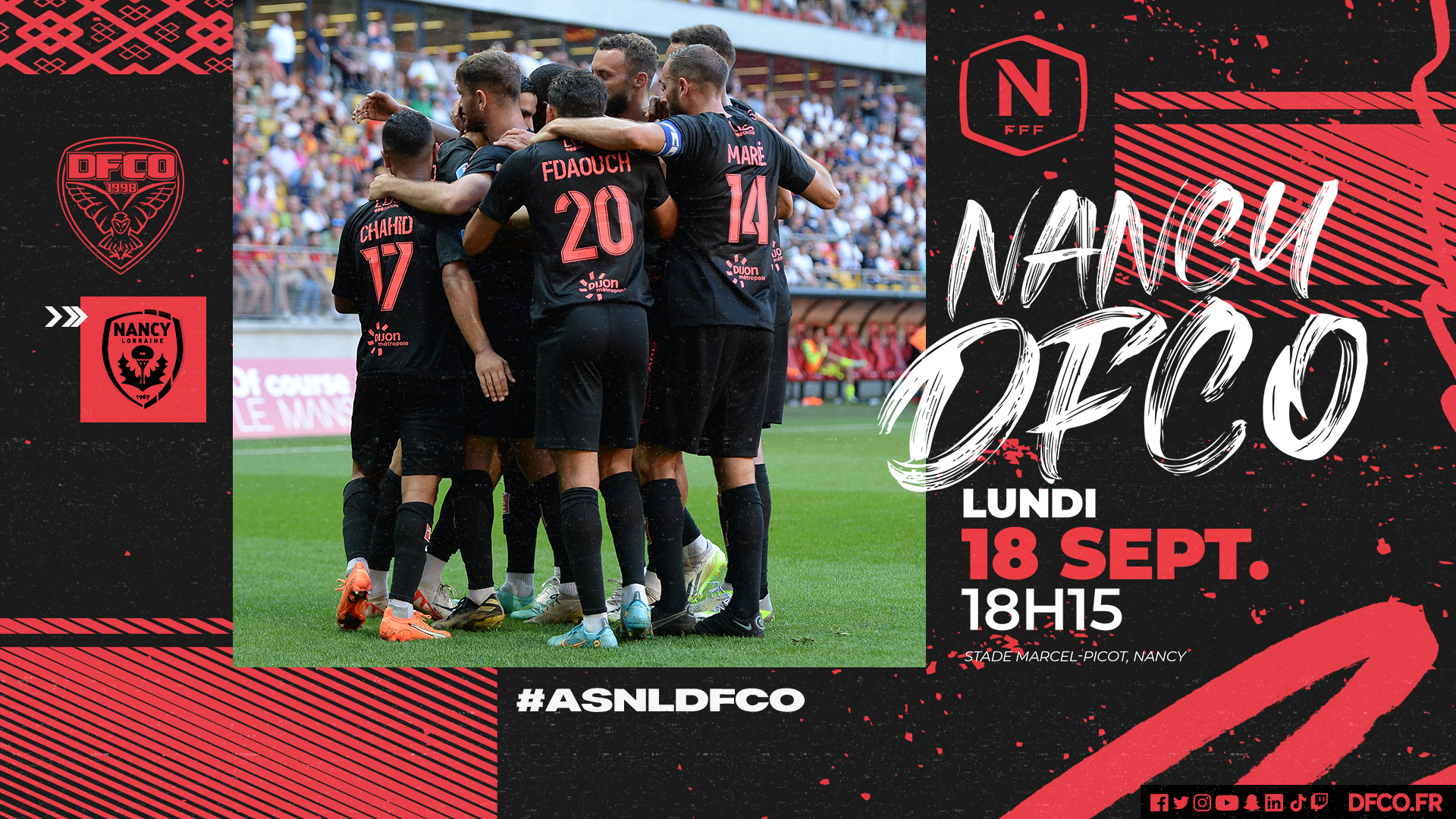 Nancy – DFCO décalé au lundi 18 septembre (18h15)