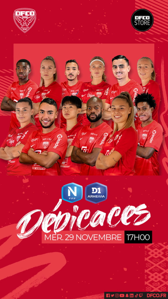 12 joueurs / joueuses en dédicaces au DFCO Store le 29 novembre !