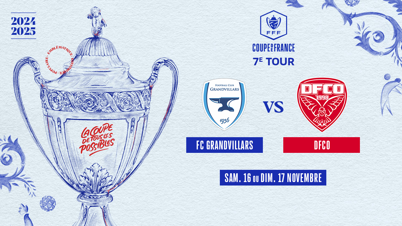 7eme tour : Le DFCO se déplacera sur la pelouse de Grandvillars