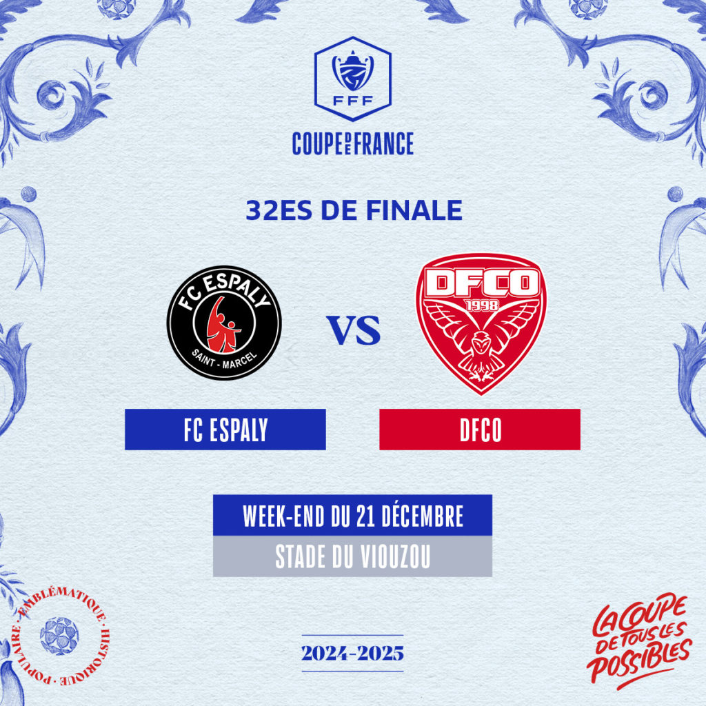 32es de finale de la Coupe de France : Le DFCO affrontera le FC Espaly
