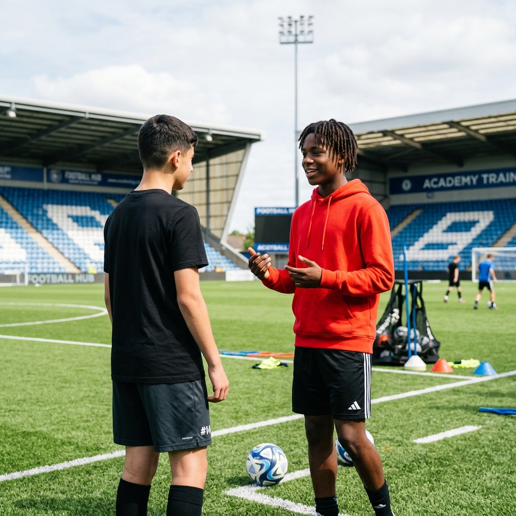 Deux jeunes joueurs sur le terrain - DFCO Formation